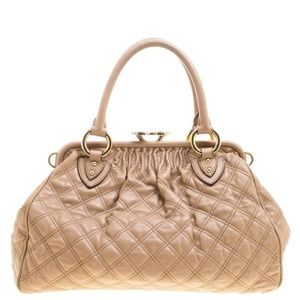 Marc Jacobs Khaki Quilted Leather Stam Bag